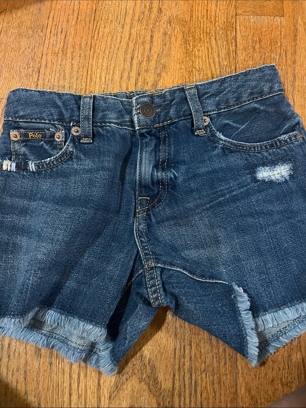 Polo by Ralph Lauren Women's Dark Blue Frayed Denim Shorts